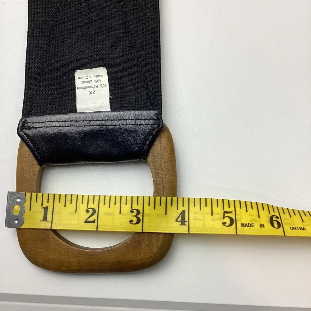 Unique, Renfair, interchangeable stretch belt 2x-3x black, faux leather EUC